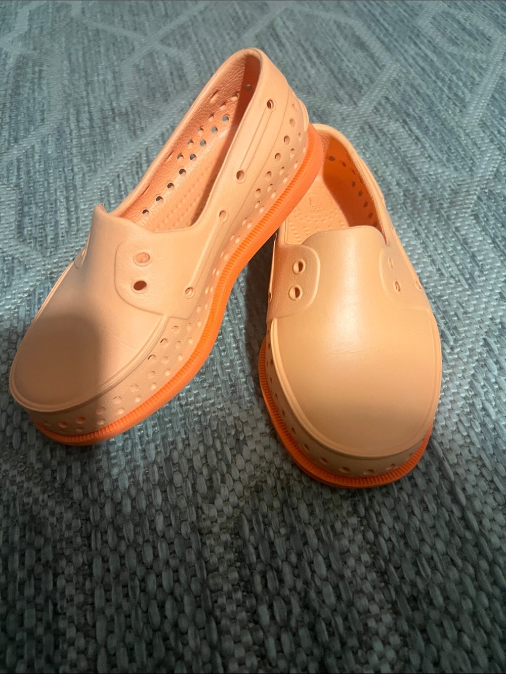 Native Peach Slip-On Clogs with Orange Trim